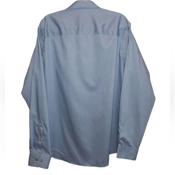 Kenneth Cole Men's Blue Checked Dress Shirt Size 16-16.5 - Picture 3 of 5